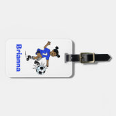 Gepersonaliseerde fototemplate voor meisjesvoetbal bagagelabel (Voorkant horizontaal)