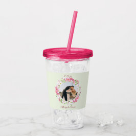 Gepersonaliseerde fotoweddenschapsdatum Bride Groo Acryl Drinkbeker