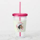 Gepersonaliseerde fotoweddenschapsdatum Bride Groo Acryl Drinkbeker (Voorkant)