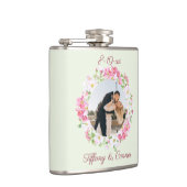 Gepersonaliseerde fotoweddenschapsdatum Bride Groo Heupfles (Rechts)