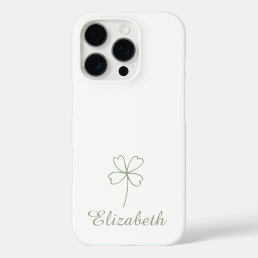 Gepersonaliseerde Four Leaf Clover iPhone Case (Achterkant)