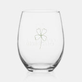 Gepersonaliseerde Four Leaf Clover wijnglas set Wijnglas Zonder Voet (Achterkant)