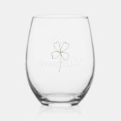 Gepersonaliseerde Four Leaf Clover wijnglas set Zonder Voet (Achterkant)