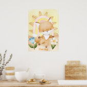 Gepersonaliseerde Fox Baby Dieren Boho Regenboog Poster (Keuken)