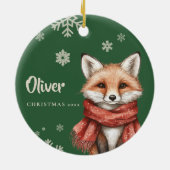 Gepersonaliseerde Fox Kerst Ornament met Snowflake (Achterkant)