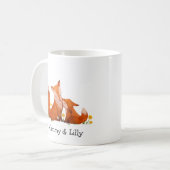 Gepersonaliseerde Fox Mom & Son Mok – Aangepaste n (Voorkant links)