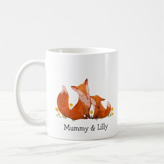 Gepersonaliseerde Fox Mom & Son Mok – Aangepaste n (Links)