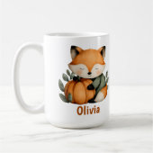 Gepersonaliseerde Fox Pumpkin Halloween Design Koffiemok (Links)
