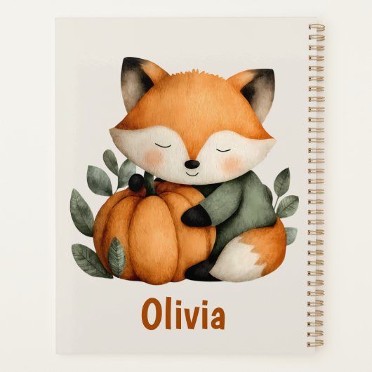 Gepersonaliseerde Fox Pumpkin Halloween Design Planner (Achterkant)