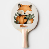 Gepersonaliseerde Fox Pumpkin Halloween Design Tafeltennisbatje (Voorkant)