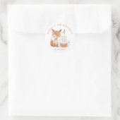 Gepersonaliseerde Fox ronde Stickers (Tas)