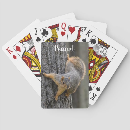 Gepersonaliseerde Fox Squirrel op een boom Pokerkaarten (Achterkant)