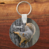Gepersonaliseerde Fox Squirrel op een boom Sleutelhanger (Voorkant)