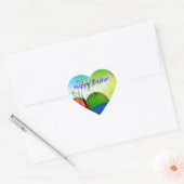 Gepersonaliseerde fractale paaseieren hart sticker (Envelop)