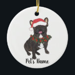 Gepersonaliseerde frank (Black Brindle) Keramisch Ornament<br><div class="desc">Maak de mooie lijst dit jaar met een gepersonaliseerde versiering van je favoriete kleine elf!</div>
