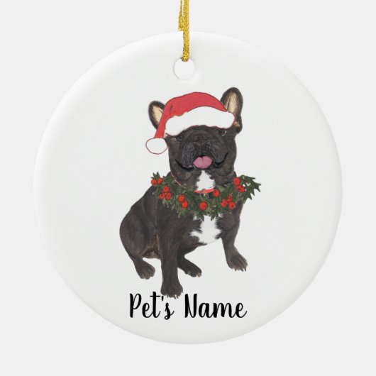 Gepersonaliseerde frank (Black Brindle) Keramisch Ornament (Achterkant)