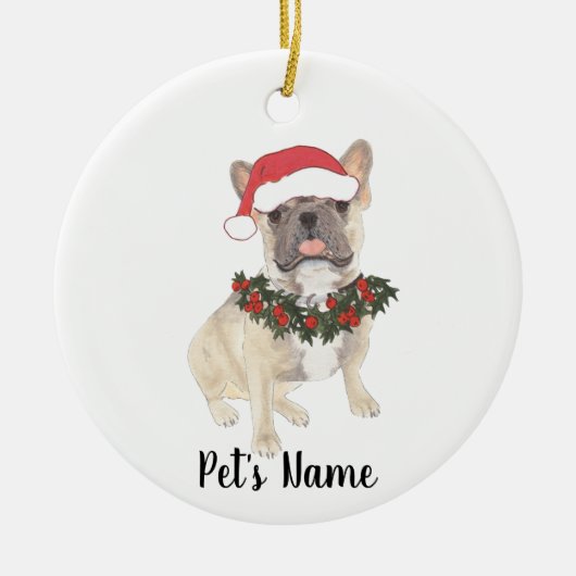 Gepersonaliseerde frank (Blue Fawn Tricolor) Keramisch Ornament (Voorkant)