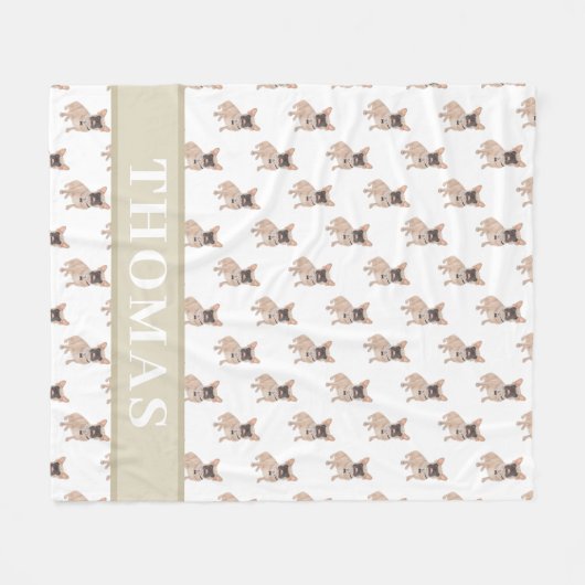 Gepersonaliseerde frank (gemaskeerd) fleece deken (Voorkant (Horizontaal))