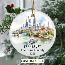 Gepersonaliseerde Frankfurt Ornament, Duitsland Keramisch Ornament