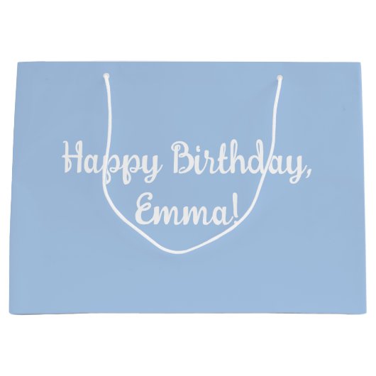 Gepersonaliseerde Franse Blauwe Grote Gift Bag Groot Cadeauzakje (Voorkant)