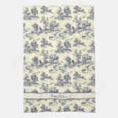 Gepersonaliseerde Franse boerderij blauw "Toile de Theedoek (Verticaal)