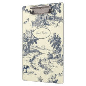Gepersonaliseerde Franse boerderij Blue Toile de J Klembord (Links)