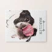 Gepersonaliseerde Franse Bulldog | Cute Frenchie Legpuzzel (Horizontaal)
