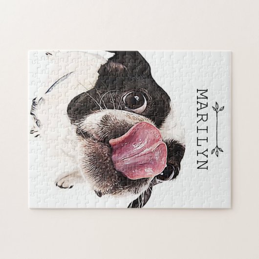 Gepersonaliseerde Franse Bulldog | Cute Frenchie Legpuzzel (Horizontaal)