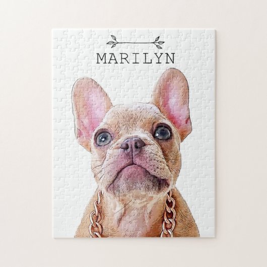 Gepersonaliseerde Franse Bulldog | Cute Frenchie Legpuzzel (Verticaal)