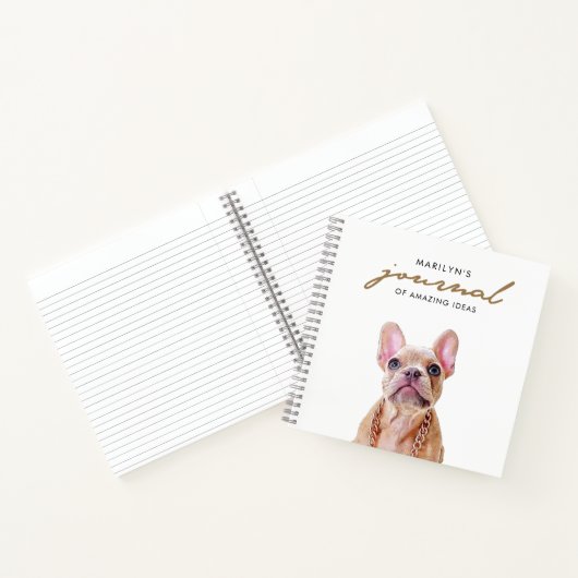 Gepersonaliseerde Franse Bulldog | Cute Frenchie Notitieboek (Binnen)