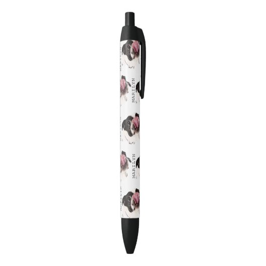 Gepersonaliseerde Franse Bulldog | Cute Frenchie Zwarte Inkt Pen (Achterkant (Verticaal))