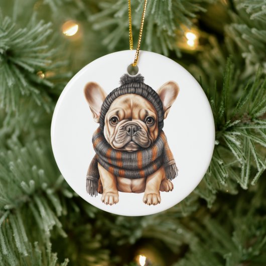 Gepersonaliseerde Franse Bulldog Dog Art Keramisch Ornament (Boom)
