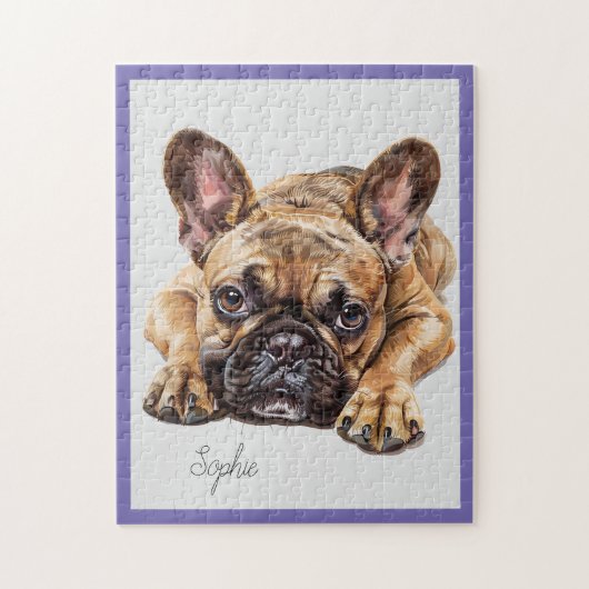 Gepersonaliseerde Franse Bulldog Jigsaw puzzel (Verticaal)