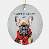 Gepersonaliseerde Franse Bulldog Keramisch Ornament (Links)