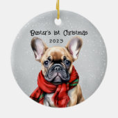 Gepersonaliseerde Franse Bulldog Keramisch Ornament (Achterkant)