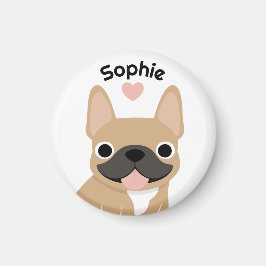 Gepersonaliseerde Franse Bulldog Magneet, Franse B Magneet