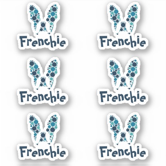 Gepersonaliseerde Franse Bulldog naam Sticker (Voorkant)