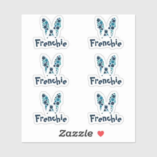 Gepersonaliseerde Franse Bulldog naam Sticker (Vel)