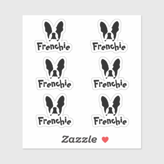 Gepersonaliseerde Franse Bulldog naam Sticker (Vel)