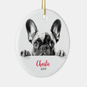 Gepersonaliseerde Franse Bulldog Peking Keramisch Ornament (Rechts)