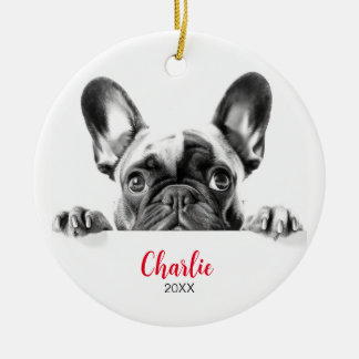 Gepersonaliseerde Franse Bulldog Peking Keramisch Ornament