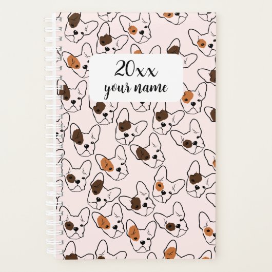 Gepersonaliseerde Franse Bulldog Planner (Voorkant)
