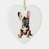 Gepersonaliseerde Franse Bulldog Puppy Keramisch Ornament (Rechts)