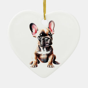 Gepersonaliseerde Franse Bulldog Puppy Keramisch Ornament