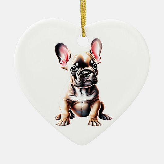 Gepersonaliseerde Franse Bulldog Puppy Keramisch Ornament (Voorkant)