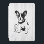 Gepersonaliseerde Franse Bulldog Puppy Pop uw kleu iPad Mini Cover<br><div class="desc">Speel een afbeelding van een Franse Bulldog Poppy af tegen roestend houten achtergrondontwerp met aanpasbare tekst/naam/initiaal/monogram. U kunt het achtergrondafbeelding verwijderen en eenvoudig alle kleuren toevoegen die u wilt: Klik op de knop Aanpassen> Klik bovenaan op Bewerken > Achtergrond> Er verschijnt een menu met kleuren, kies er een of voer...</div>