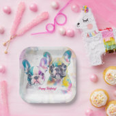 Gepersonaliseerde Franse Bulldog puppy servetten Papieren Bordje (Feest)