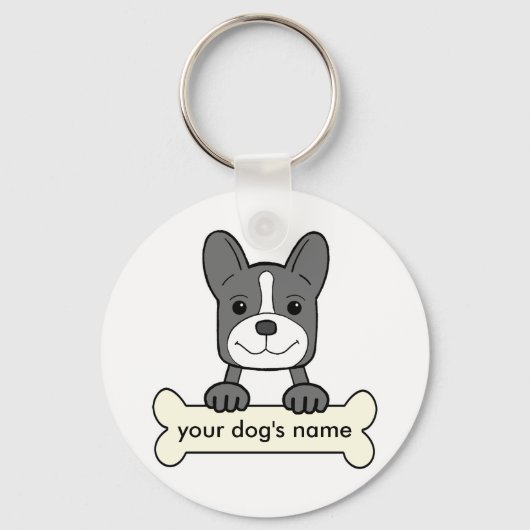 Gepersonaliseerde Franse Bulldog Sleutelhanger (Voorkant)