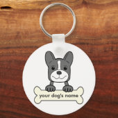 Gepersonaliseerde Franse Bulldog Sleutelhanger (Voorkant)