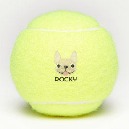 Gepersonaliseerde Franse Bulldog Tennisballen, hon Tennisballen